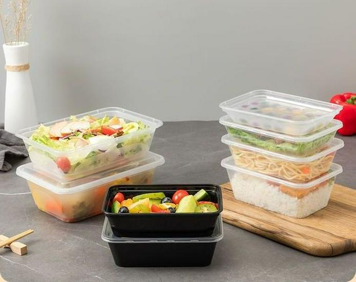 Disposable 750ml Rectangular Takeaway Box with Lid - Thickened Transparent Plastic Lunch/Fruit/Fast Food Container