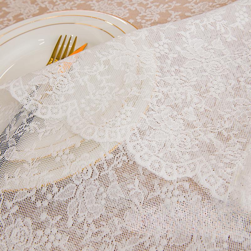 French Hollow White Lace American Rural Nordic Rectangular Tablecloth Picnic Cloth Photo Background Cloth Cover Cloth