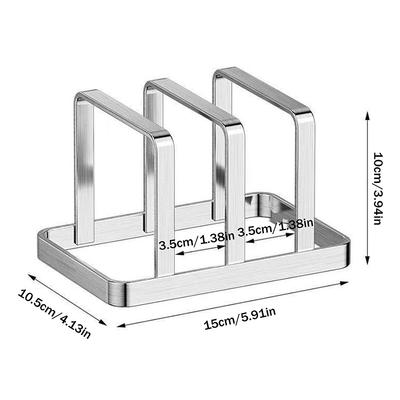 Space-Saving Stainless Steel Pot Lid And Cutting Board Organizer Combo - Heavy-Duty Countertop Rack, Kitchen Organizer