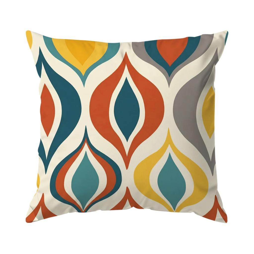 1,4 Pcs Retro Ethnic Style Single-Sided Printed Pillowcase Cushion Cover,Suitable For Living Room,Bedroom,Car Decoration