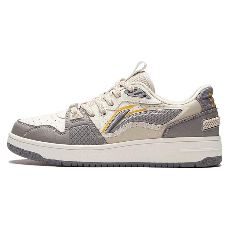 New LiNing Anti Slip Wear Resistant Low Top Skateboard Shoes White Gray AGCS083-4