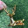 Yousheng Elch Deckelknauf Ersatzgriff Kunststoff Goldene Rentierfigur Kleine Tierskulptur für Glasdeckel Aufbewahrungsbox Schmuckschatulle