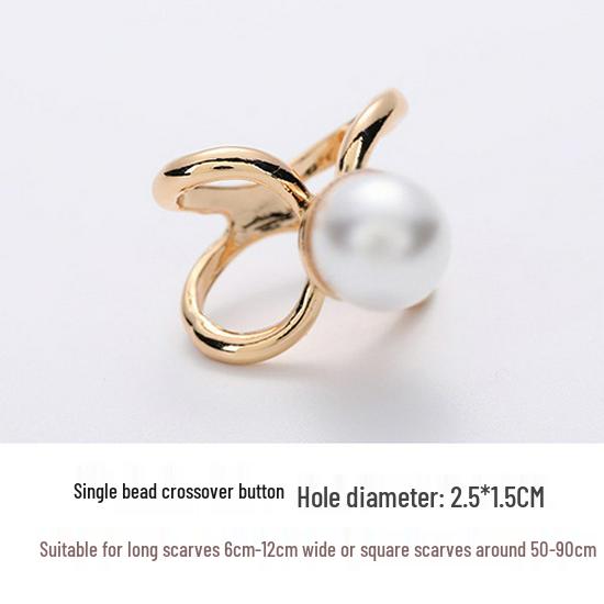 Pearl Brooch: Minimalist Silk Scarf Buckle Ring - Versatile Fashion Accessory
