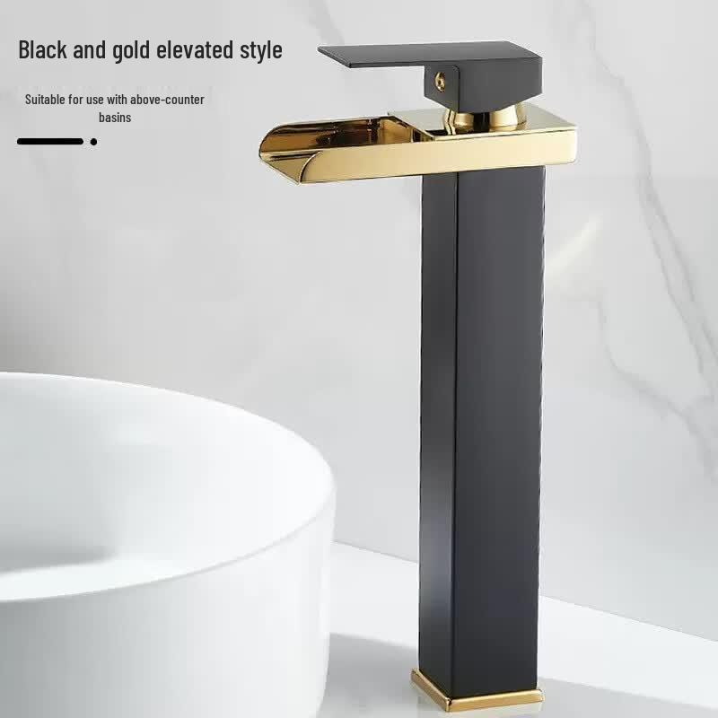 Handun Black Wide-Mouth Tall Basin Faucet