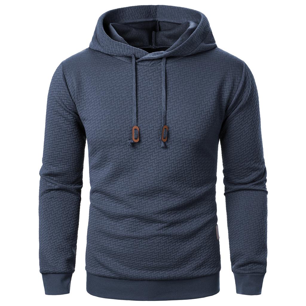 Autumn Winter Men's Jacquard Plaid Hoodie Long Sleeve Hoodie Warm Color Hooded Sweatshirt Coat Yasheng