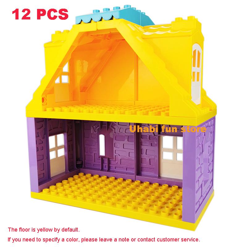 Big Building Blocks House Architecture Window Wall Roof Furniture Series Scene Accessories Assembly Children's Educational Toys