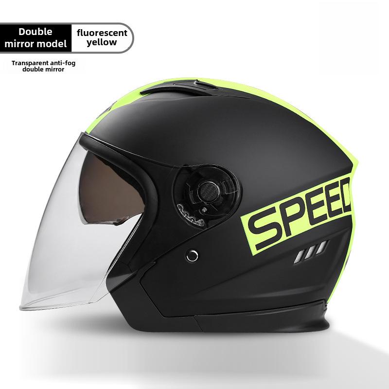 BYB A-Class 3C Certified Universal Helmet with Anti-Fog Dual Lens for Motorcycle/Electric Vehicle (Four Seasons).