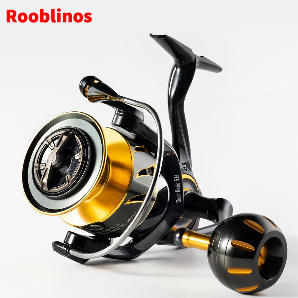 [Germany Stock] Rooblinos SW Left Hand Aluminum Alloy Nylon Saltwater Spinning Reel 5.1:1 Gear Ratio Line Twist Fishing