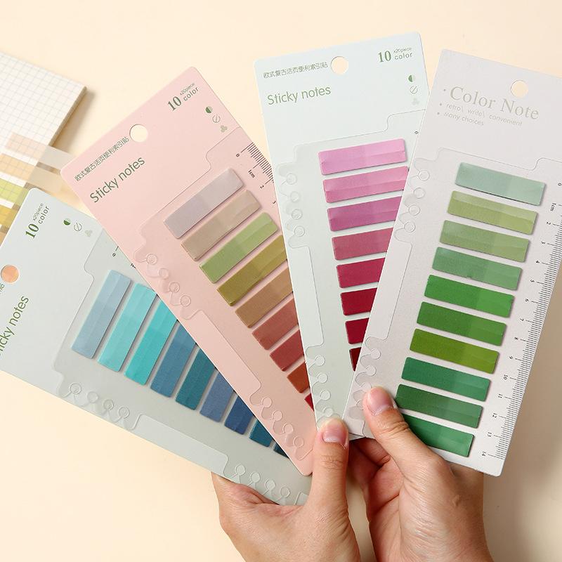 200Sheets Colorful Transparent Fluorescent Index Tabs Pet Sticky Note Page Marker Planner Stickers Office School Supplies