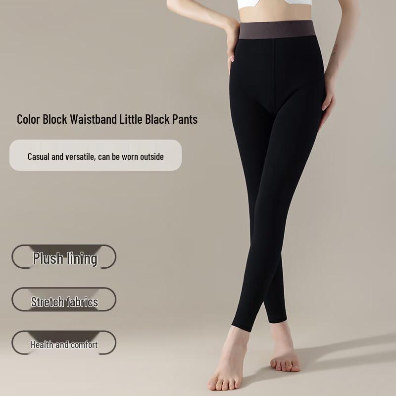 

Finsbird Women s Fleece-Lined Black Cropped Leggings One Size (90-140 jin)
