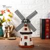 Kleine Windmühlenfigur Niederländische Ornamente, Mini Vintage Holland Statue, Harzkunstwerk, Klassisches Souvenir-Modell, Rustikales Schreibtischornament für Zuhause