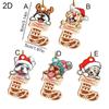 Cartoon Dog Socks Christmas Pendants Decorative Dog Car Pendant  Car