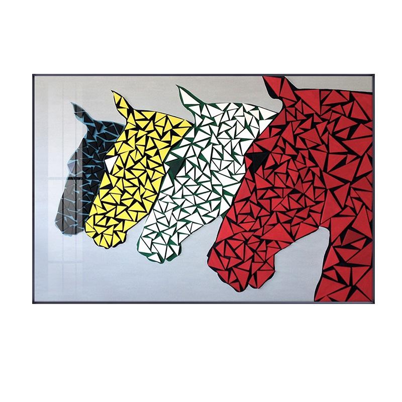 

Современные креативные абстрактные лошадиные головы, холст, живопись, постеры и принты, красочные художественные настенные панно для гостиной, спальни, вестибюля 21*30cm