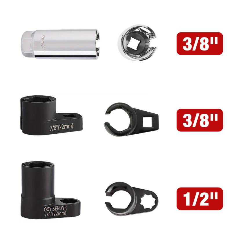 Oxygen Sensor Wrench Oxygen Sensor Wrench Kit Automotive Oxygen Sensor Socket Set Accurate Sensor Wrench Remover Tool 5PCS