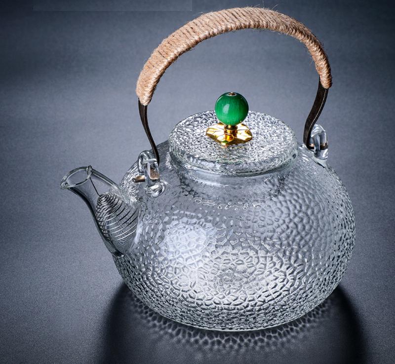 700ML, high-temperature borosilicate glass coffee kettle, rain-drop embossed glass turkish coffee, creative clear kettle tea pot