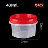 15PCS Food-grade PP Material Preservation Box Round Plastic Fruit Salad Box with Screw Cap Picnic Food Box Dessert Cup