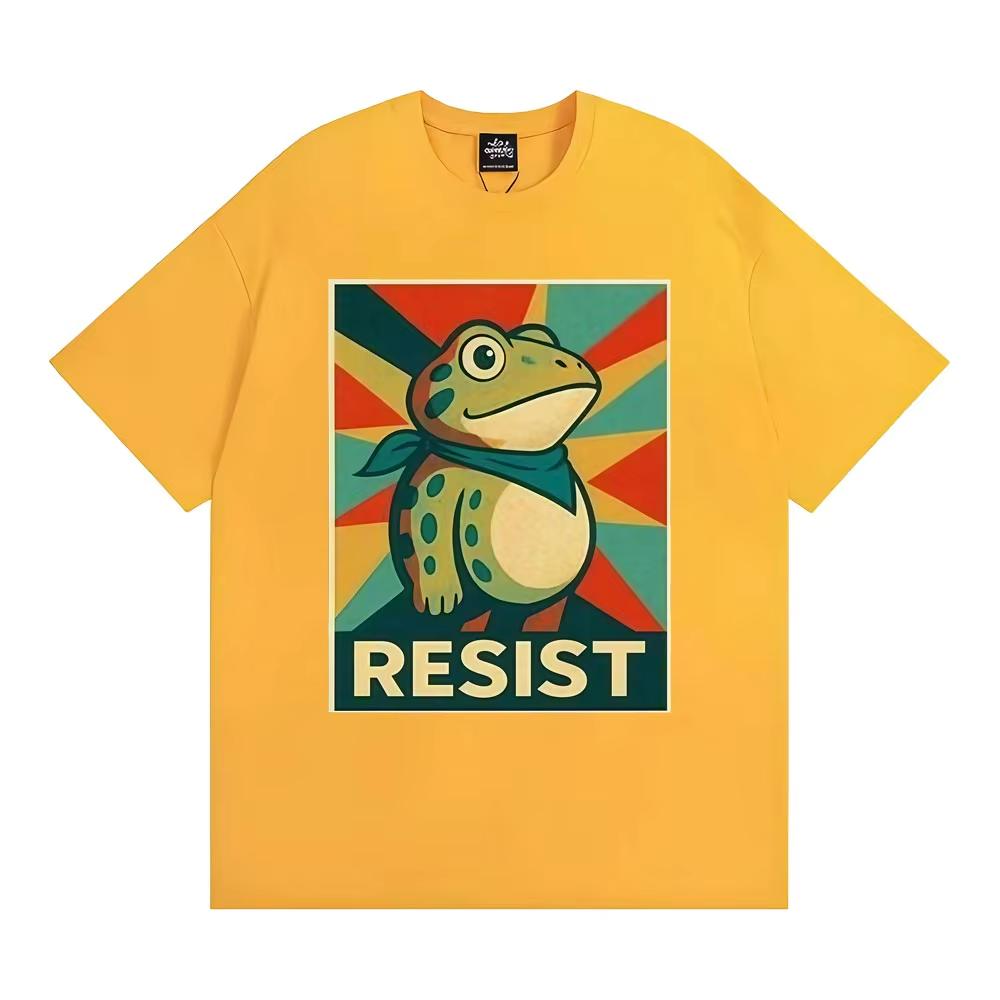 Portland Frog Dont Obey Resist Funny Tee Shirt Men Women Vintage Gothic Classic Tshirt Casual Humor Loose Short Sleeve T Shirt