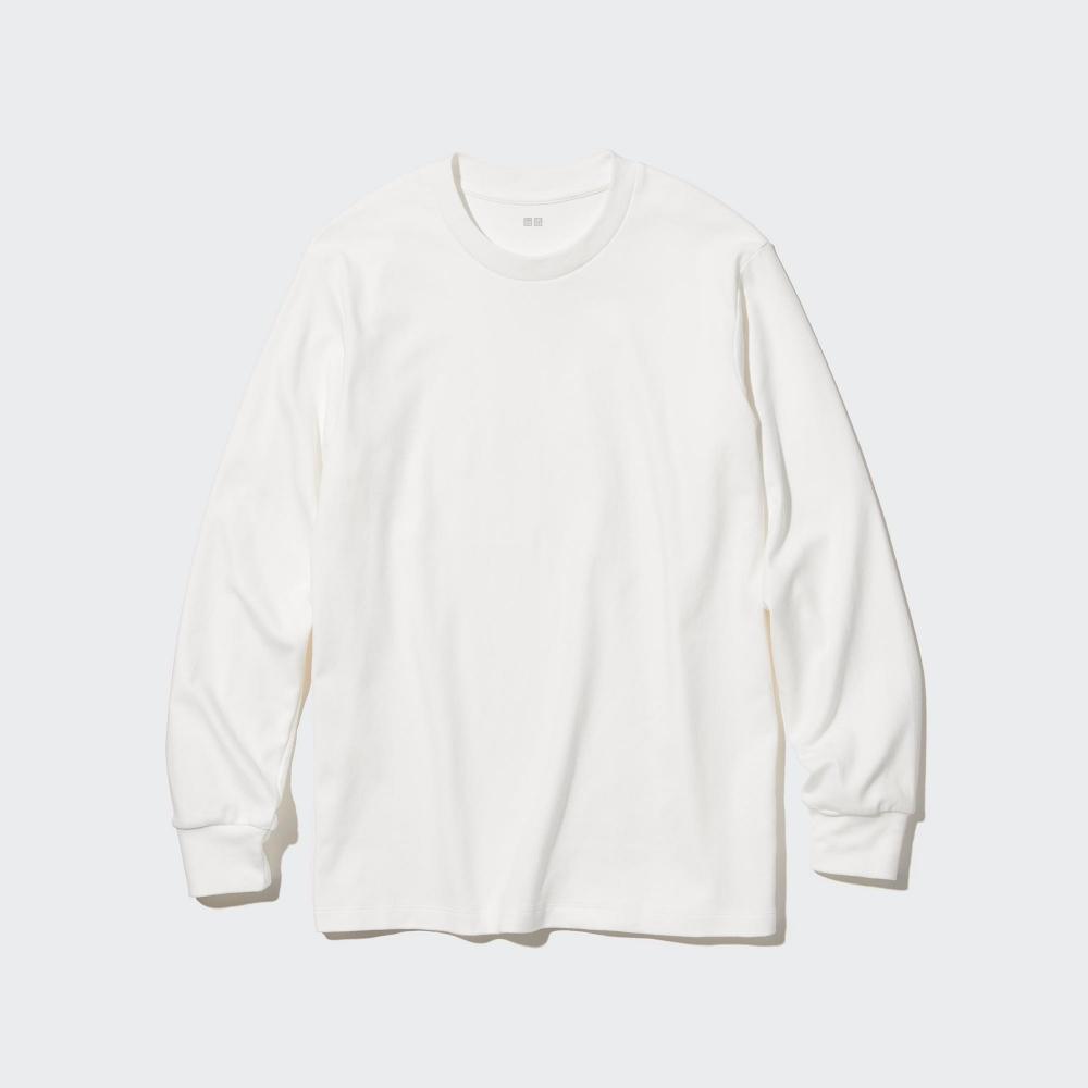 

UNIQLO мягкая футболка с круглым вырезом и длинными рукавами