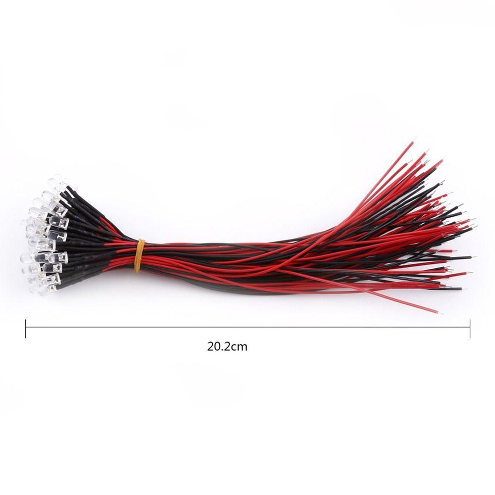 50PCS 5mm Pre Wired LED Diodes DC12V Red Blue Orange Slow Flashing DC12V LED Lights LED Light Emitting Diodes