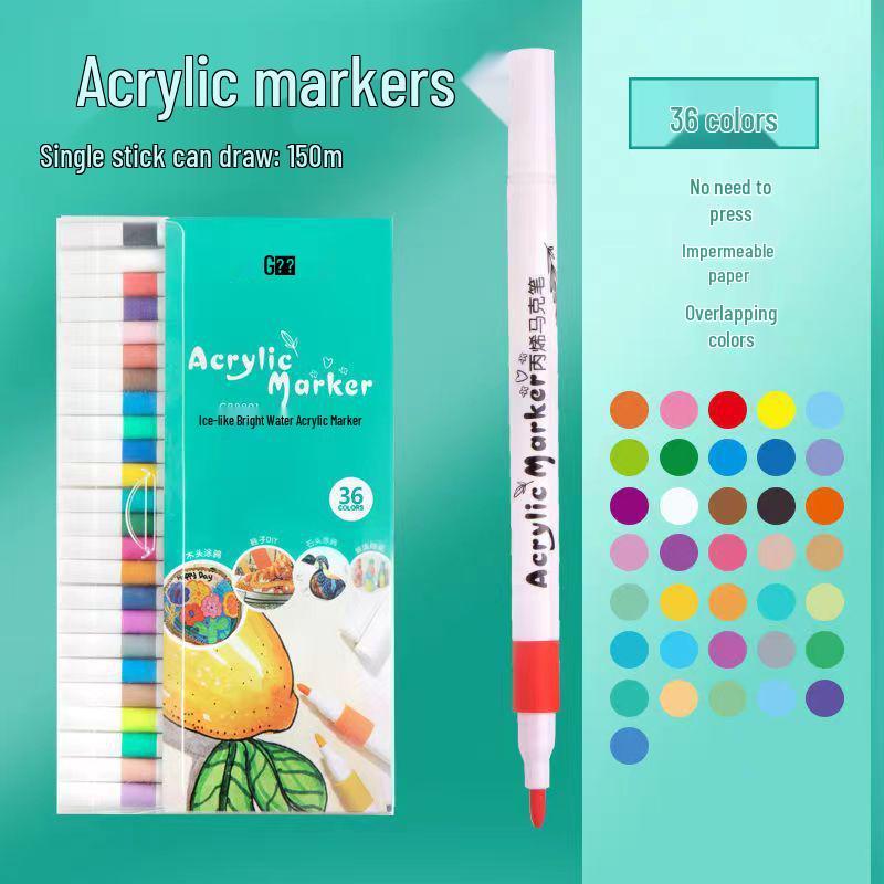 

Набор акриловых маркеров 48 цветов, не растекающихся, водостойких, для DIY, кроссовок, граффити и искусства - Нетоксичные маркеры