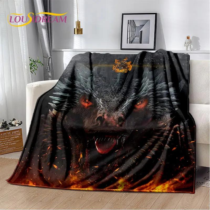 House of The Dragon TV-Film Weiche Plüschdecke, Flanelldecke Überwurfdecke für Wohnzimmer Schlafzimmer Bett Sofa Picknickdecke Kinder