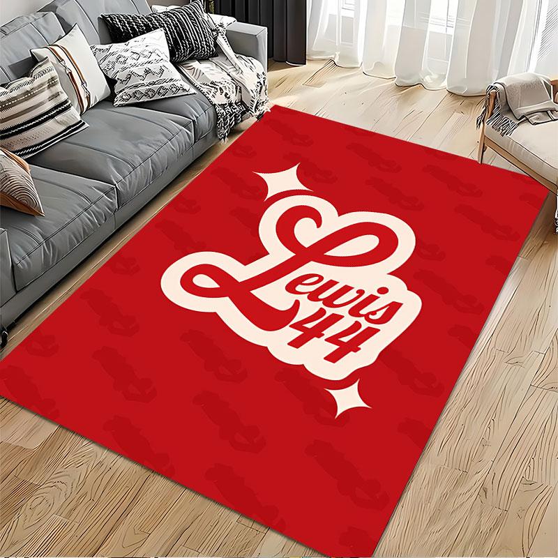 Red Carpet with Lewis 44 Logo suitable as a non-slip mat for the living room or bedroom sofa