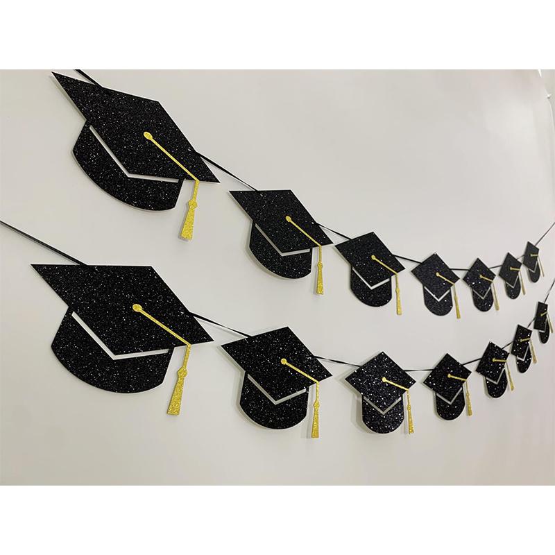 Graduation Grad Caps Banner Graduation Decorations Class Party Supply
