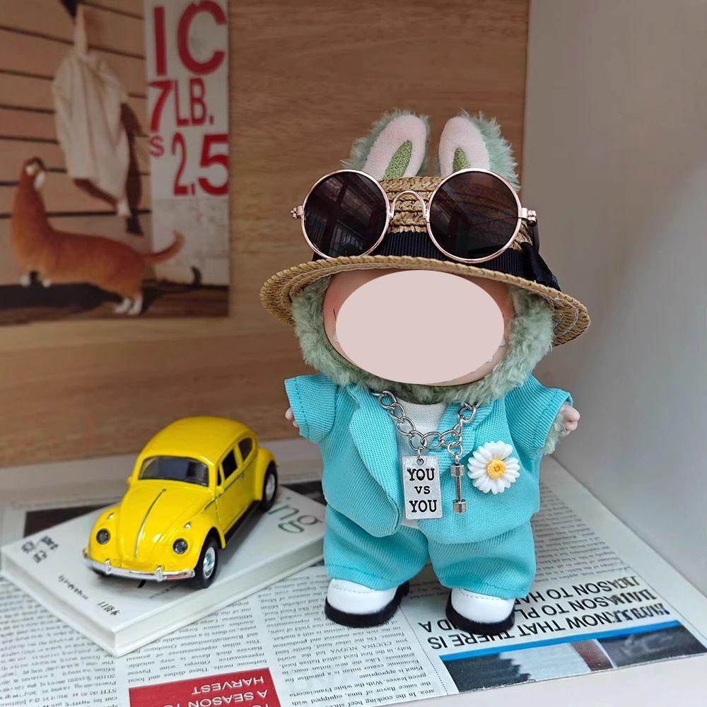 1517Cm Plush Doll Clothes For Labubu Doll'S Clothes Dinosaur Animal Suit Black Suit Rose Crown Outfit Accessories Doll Clothing
