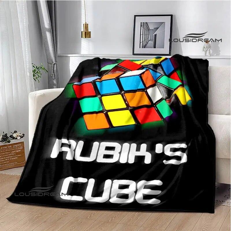 

Ковдра з принтом 3D R-кубика Рубіка Фланель Теплі м’які затишні ковдри Домашня дорожня ковдра Постільна підкладка cubre cama Подарунок на день народження 180cm x 230cm