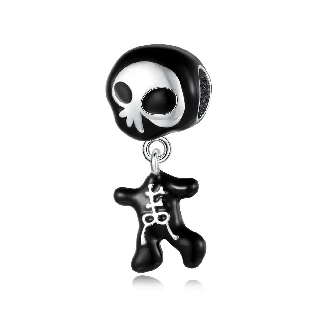 Authentic Original Copper Metal Halloween Perfect Gift Black Cat Spider Skull Pumpkin Ghost Bead Components Charm Bead Components Designed For Pan