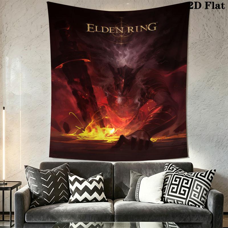 Elden Ring Crown Wall Hanging Printed Fabric Blanket Decorative Tapestries for Bedroom Living Room Home Decor