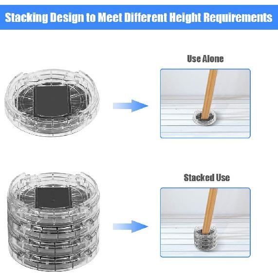 

Set of 8 Adjustable Bed Risers/Furniture Risers, Clear Heavy Duty Raisers Stackable Durable Plastic Table Risers Lift Blocks for Sofa, Table, Desk