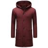 Cappotti da giacca con cappuccio a maniche lunghe in felpa cardigan con bottoni tinta unita da uomo