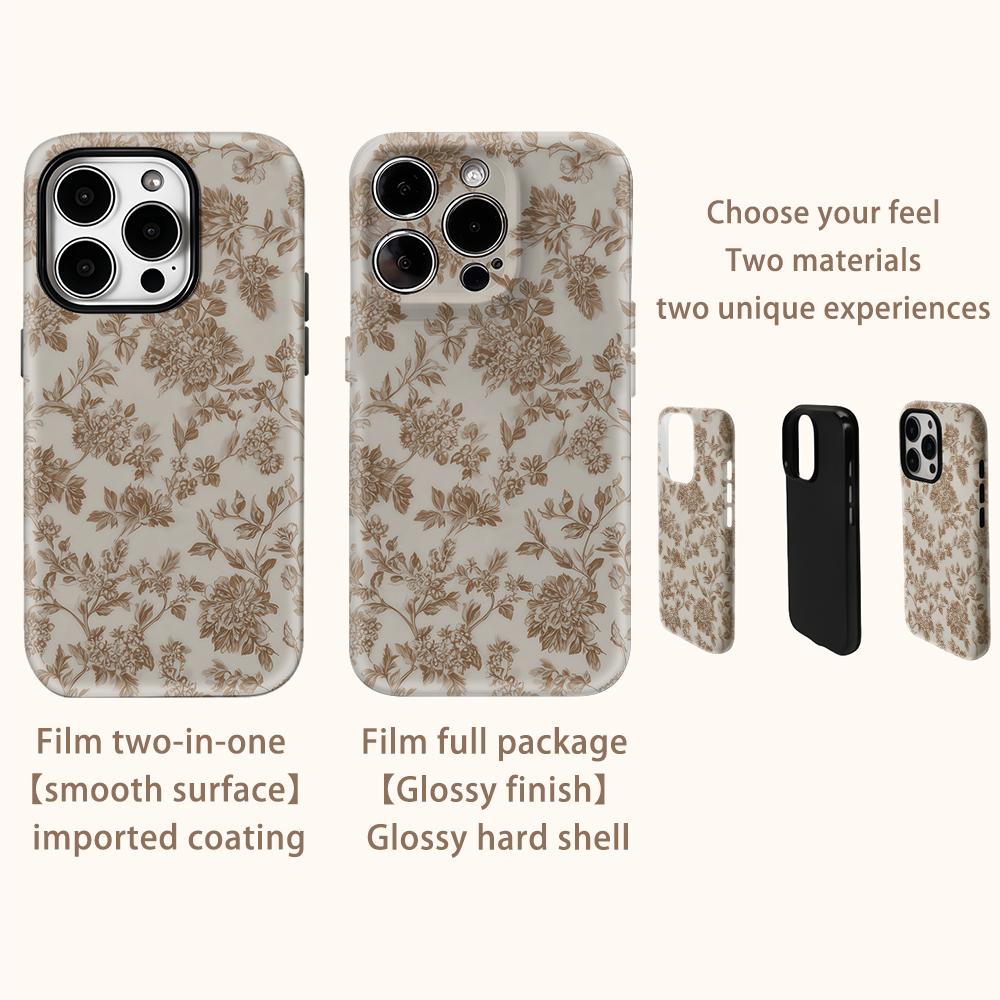 Beige PeonyFor Magnetic Phone Case for IPhone 17 16 15 14 13 Pro Max Plus Single Double-layer Tough Case