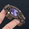 Sage Amethyst Gemstone Pure Copper Wire Wrapped Handmade Cuff/Bangle Jewelry