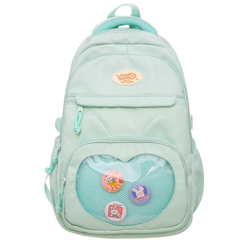 Solid Color Middle School Student Schoolbag Girls Cute Large Capacity Backpack Women Travel Backpack