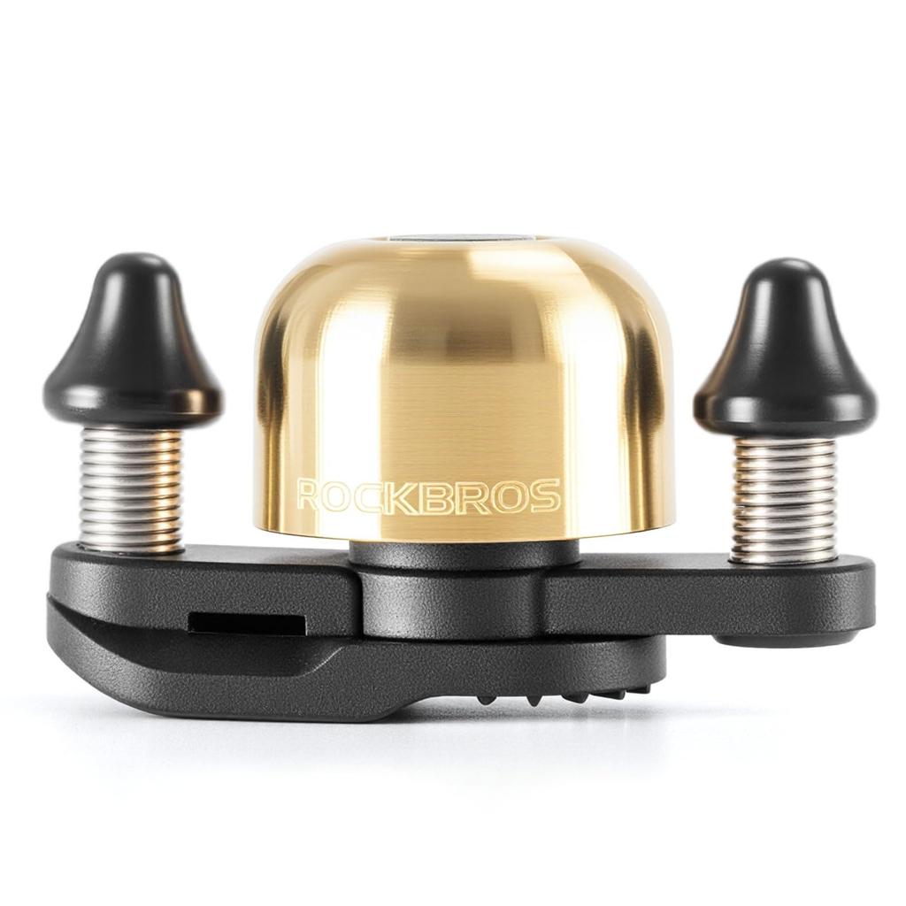 ROCKBROS Bicycle Bell for Road Double Hammer Loud Copper Easy Suitable for Adults and and Cross Bikes Bikes, Type, 180-Degree Rotation, Sound,