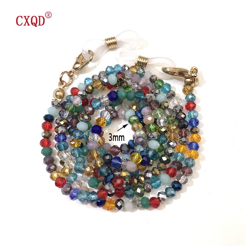 Handgefertigte Mode 3mm Galvanisierte Lesebrillen Kette Perlen Lanyard Damen Sonnenbrillen Schnüre Brillen Masken Halter Geschenk
