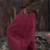Johnature Women Plus Cotton Warm Winter Bloomers Pants Loose Pockets Vintage Thick Women Long Pants