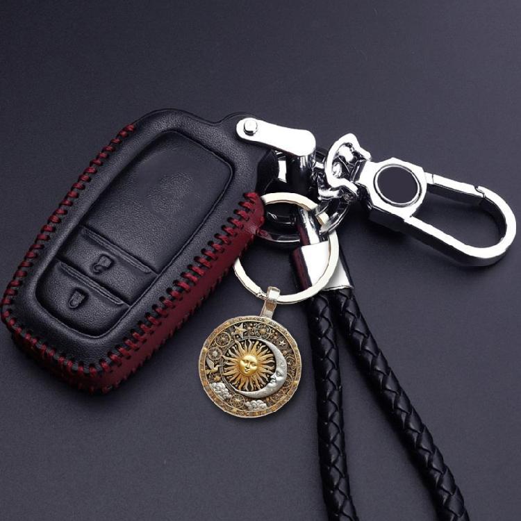 Zinc Alloy Keychain Retro Galaxy Star Sun Moon God Detail Key Holder for Long Time Beauty and Function