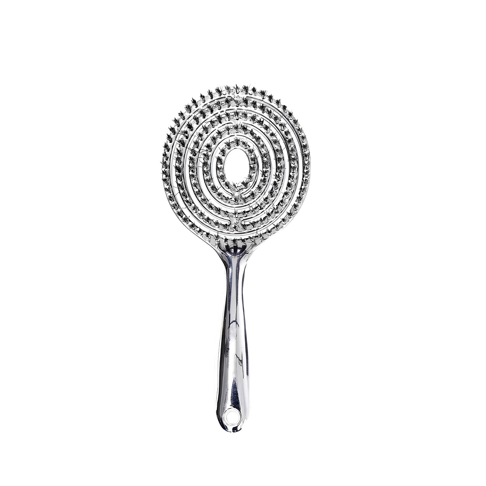 

Электропокрытая полая круглая щетка для статического массажа, уменьшает тепловое повреждение, идеально подходит для быстрой сушки и укладки One Size