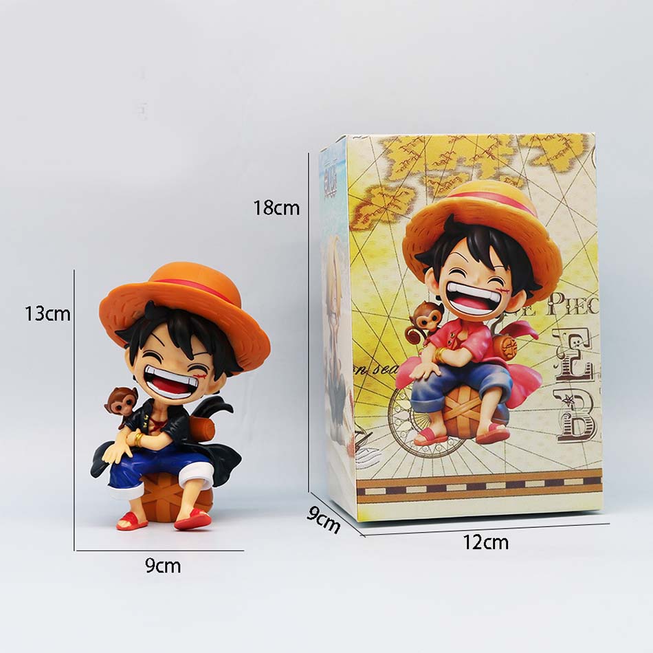 Hot sold One Piece Anime Figure Sitting Laughing Luffy Action Figures Kawaii Sanji Zoro Figurine Collection Toys Doll Gift Model