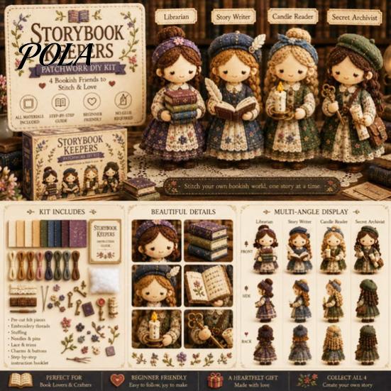 DIY Patchwork Kit Girl Kit, 3D Doll Sewing Craft Set with Pre-Cut Fabric Thread Needles, Cute for Home Decor Handmade Gift Starter