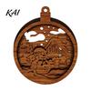 Natural Log Craft Gifts 3D Wooden Light Up Christmas Ornament, Layered House Tree Snowman Wood Engraving Decor Nativity Scene Hanging Decoration