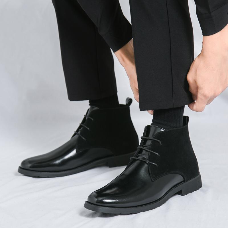 Fashion High Quality and Comfortable Soft Leather Boots Brand's New Autumn High Top Business Men's Boots Outdoor Commuting Walking Boots