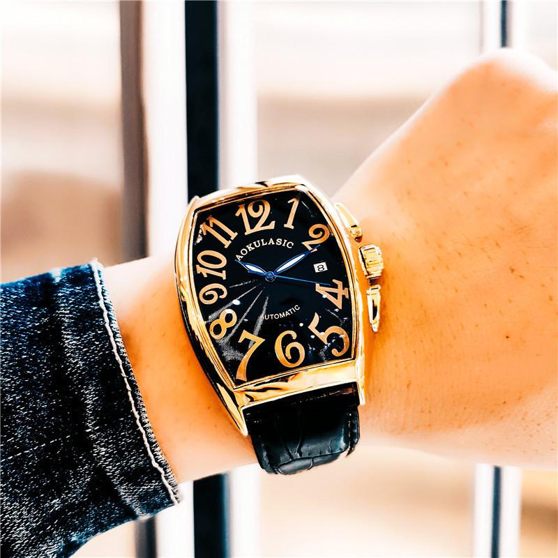 

Европейские и американские модные мужские механические часы с полым автоматическим механизмом, мужские механические часы