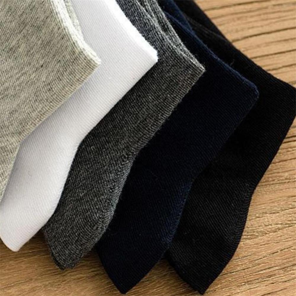 5 Pairs/Lot Business Socks for Men Long Combed Cotton Autumn Winter Warm Solid Color Mid Tube Male Formal Socks Plus Size 39-45