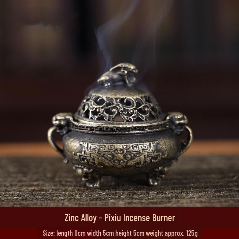 Auspicious Cloud Mini Copper Incense Burner for Indoor Aromatherapy