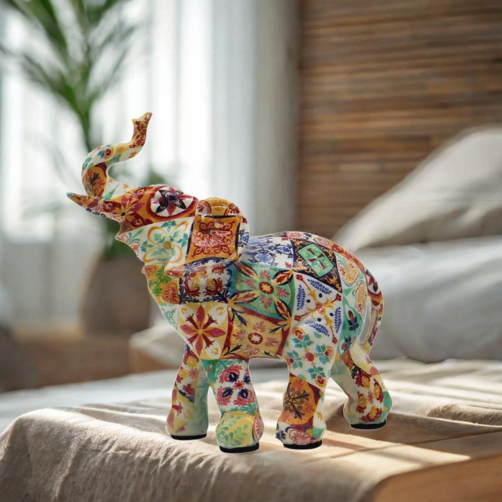 Elephant Figurine Collectible Art Crafts Desktop