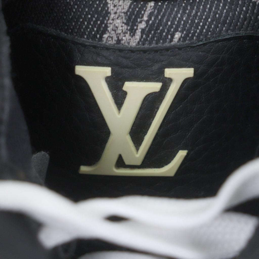 Great LOUIS VUITTON Low cut sneakers black Monogram denim mens 7 1ACQL7 Used